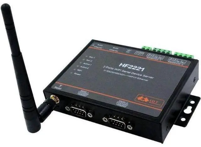 Main image of Industrial Modbus 2Ports Serial Server RS232/RS485/RS422 to WiFi Ethernet Device Converter Connector Unit