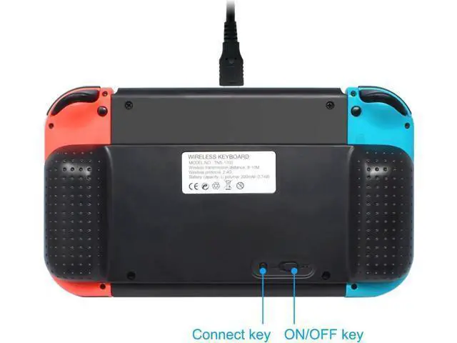 Alt view image 2 of 7 - Wireless Keyboard for Nintendo Switch Wireless Gamepad Chatpad Message Keyboard for Nintendo Switch 2.4G USB Rechargable Handheld Remote Control Keyboard for Nintendo Switch with a 2.4G Receiver