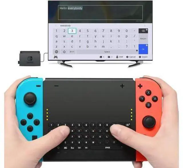 Main image of Wireless Keyboard for Nintendo Switch Wireless Gamepad Chatpad Message Keyboard for Nintendo Switch 2.4G USB Rechargable Handheld Remote Control Keyboard for Nintendo Switch with a 2.4G Receiver