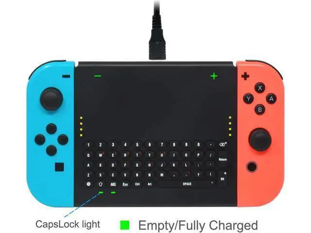 Alt view image 3 of 7 - Wireless Keyboard for Nintendo Switch Wireless Gamepad Chatpad Message Keyboard for Nintendo Switch 2.4G USB Rechargable Handheld Remote Control Keyboard for Nintendo Switch with a 2.4G Receiver
