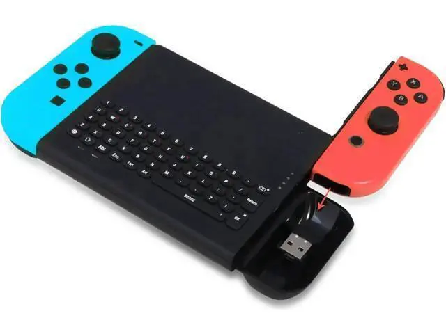 Alt view image 4 of 7 - Wireless Keyboard for Nintendo Switch Wireless Gamepad Chatpad Message Keyboard for Nintendo Switch 2.4G USB Rechargable Handheld Remote Control Keyboard for Nintendo Switch with a 2.4G Receiver