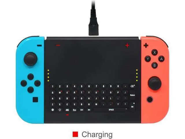 Alt view image 5 of 7 - Wireless Keyboard for Nintendo Switch Wireless Gamepad Chatpad Message Keyboard for Nintendo Switch 2.4G USB Rechargable Handheld Remote Control Keyboard for Nintendo Switch with a 2.4G Receiver