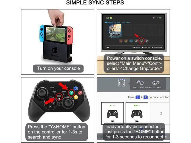 Alt view image 7 of 7 - Werleo Pro Controller for Nintendo Switch Bluetooth Gamepad Joypad Remote Compatible with Nintendo Switch Console