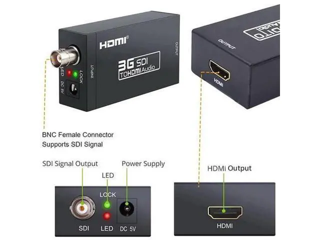Alt view image 2 of 4 - The SDI to HDMI converter supports high-definition signal input. The SDI converter and HDMI converter have a wide voltage range