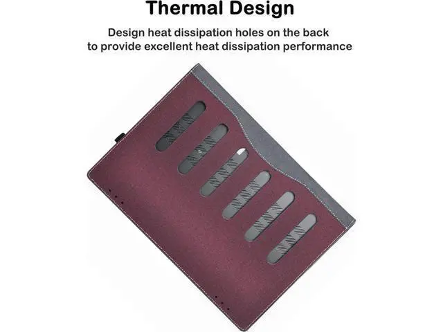 Alt view image 6 of 7 - Case Cover for HP OmniBook 7/X 16 inch AI PC 16-ay/16-aw/16-az & for HP OmniBook 5 Laptop 16-ba 16-bc 16z-bc Sleeve,PU Leather Protective Bag Shell with Pen Holder Wine Red
