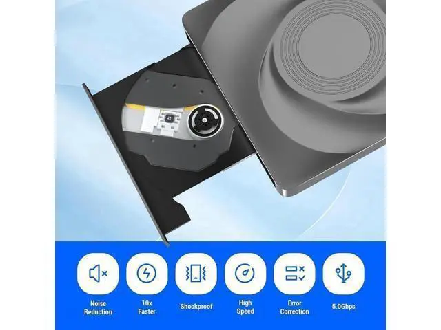 Alt view image 6 of 7 - External Blu-ray Drive, USB 3.0 and Type-C External Blu-Ray Burner Slim 3D Optical Blu-Ray DVD CD Drive Compatible with Windows XP/7/8/10 MacOS for Laptop Desktop