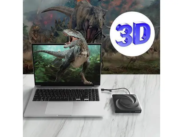 Alt view image 5 of 7 - External Blu-ray Drive, USB 3.0 and Type-C External Blu-Ray Burner Slim 3D Optical Blu-Ray DVD CD Drive Compatible with Windows XP/7/8/10 MacOS for Laptop Desktop