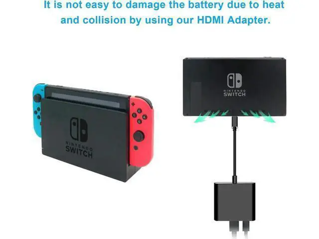 Alt view image 4 of 7 - Werleo HDMI Type C Hub Adapter for Nintendo Switch 4K USB C HDMI Converter Dock Cable for Nintendo Switch Support MacBook Pro Samsung Galaxy S8 Plus Google Pixel Black