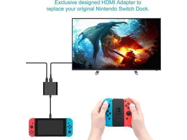 Alt view image 6 of 7 - Werleo HDMI Type C Hub Adapter for Nintendo Switch 4K USB C HDMI Converter Dock Cable for Nintendo Switch Support MacBook Pro Samsung Galaxy S8 Plus Google Pixel Black