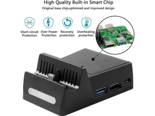 Alt view image 6 of 7 - Werleo Switch TV Dock Atuten Mini Portable Conversion Base for N-Switch Charging Stand for Nintendo Switch with HDMI and USB 3.0 Port, Replacement for Nintendo Switch Dock