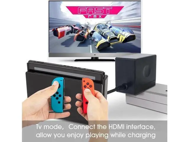 Alt view image 4 of 6 - Charger for Nintendo Switch,AC adapter for Nintendo Switch - Fast Travel Wall Charger with 5FT USB Type C Cable 15V/2.6A Power Supply for Nintendo Switch Supports TV Mode and Dock Station