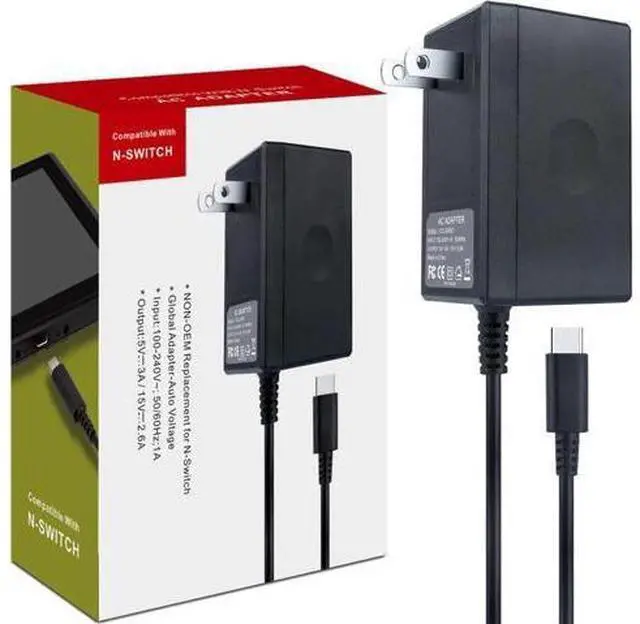 Main image of Nintendo Switch AC Adapter - Nintendo Switch Charger with 5 FT Power Supply Cord and Type C Fast Charging kit - 15V 2.6A AC Adapter for Nintendo Switch Supports TV Mode and Dock Station