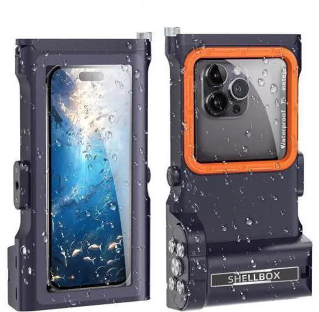 Main image of Universal Waterproof Phone Case for Snorkeling Diving Swimming Surfing Scuba Bluetooth Control for Phone16/15/14 Pro Max Samsung Galaxy S25/S24/S23 Ultra up to 6.9" Blue