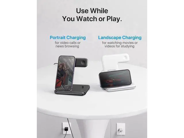 Alt view image 5 of 5 - Intoval Charging Station for Apple iPhone/iWatch/Airpods, 3 in 1 Wireless Charger for iPhone15/14/13(Pro, Pro Max) 12/11/XS/XR, iWatch9/8/Ultra/7/6/SE/5/4/3/2, Airpods Pro2/Pro1/3/2/1(Z5 White)
