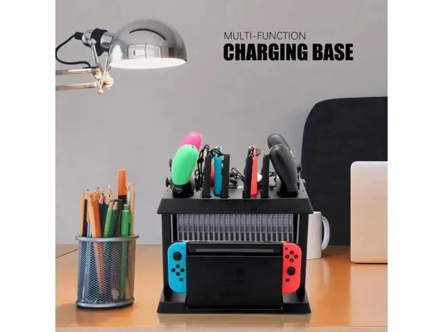 Alt view image 6 of 7 - Charging Dock for Nintendo Switch Joy Cons Pro Controllers and Poke Ball Plus Controllers Organizer for Nintendo Switch Accessories with LED Indicators
