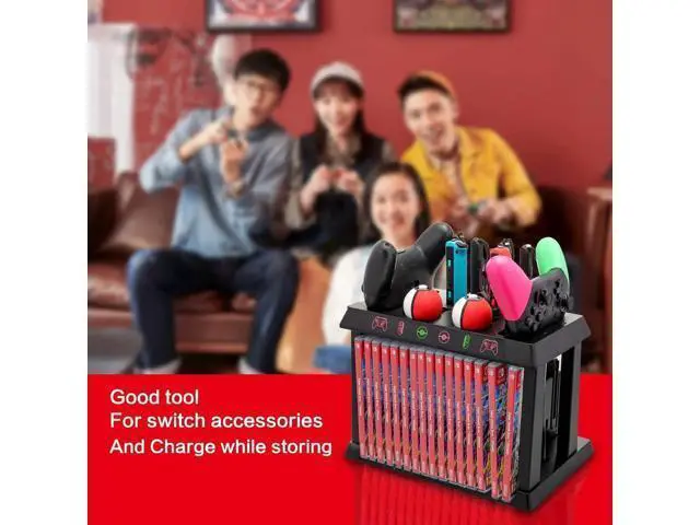 Alt view image 3 of 7 - Charging Dock for Nintendo Switch Joy Cons Pro Controllers and Poke Ball Plus Controllers Organizer for Nintendo Switch Accessories with LED Indicators