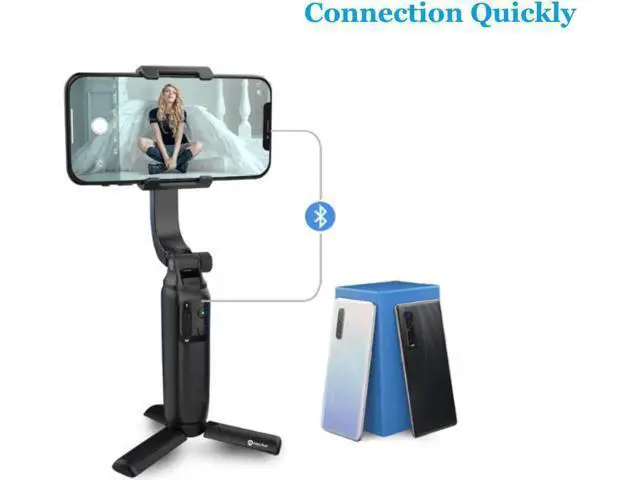 Alt view image 4 of 7 - Gimbal Stabilizer for Smartphone Vimble One Anti-Shake Foldable Gimbal Handheld Selfie Stick Tripod for iPhone Android with 18cm Extensional Stick, Vlog YouTube Live Video TikTok