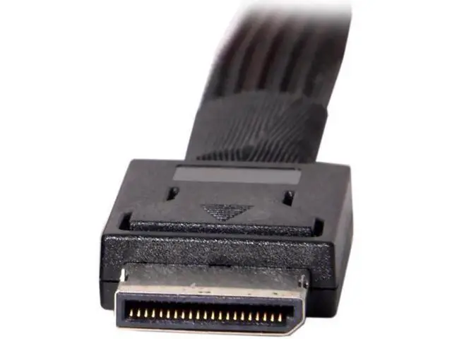 Alt view image 3 of 3 - Aomoproing Oculink SFF-8611 Male to U.2 U.3 SFF-8639 Female NVME PCIe PCI-Express SSD Cable with SATA Power for Mainboard SSD 50cm
