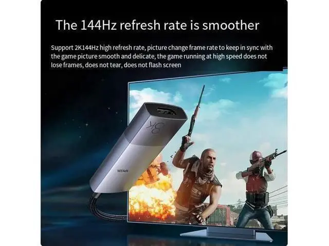 Alt view image 2 of 7 - DP1.4 to HDMI 2.1 adapter 8K HD 144hz desktop computer graphics card External TV projector Expanded display video 4k connection converter 25CM