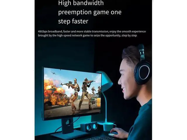 Alt view image 4 of 7 - DP1.4 to HDMI 2.1 adapter 8K HD 144hz desktop computer graphics card External TV projector Expanded display video 4k connection converter 25CM