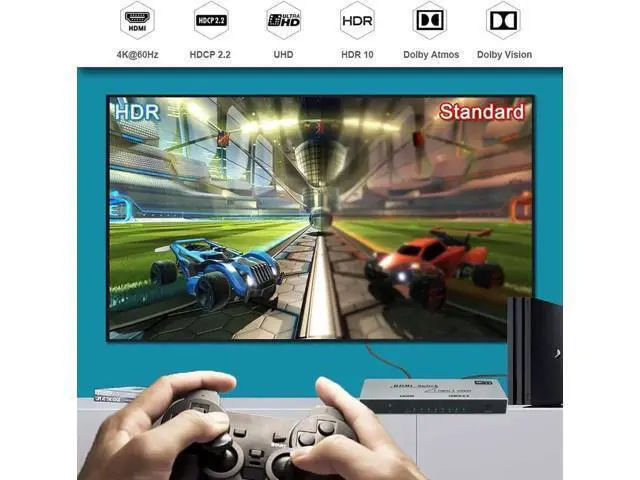 Alt view image 7 of 7 - 7x1 HDMI Switch 4K - HDMI Switch 7 in 1 Out, HDMI Switch with Remote Controller, HDMI 2.0 Support 4K @60Hz TV 3D Audio Video Sync Plug&Play for PS3/4/5 Xbox PC Laptop Projector Blu-ray Player