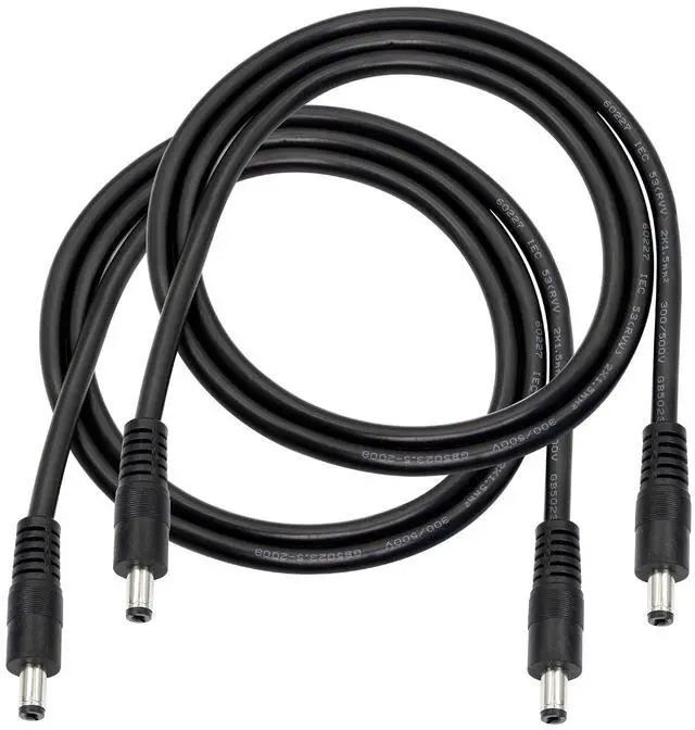 Main image of DC to DC Cable,3FT 18AWG DC 5.5MM x 2.1MM Male to Male Plug Power Adapter Cable for LED, CCTV, Car, Monitors,etc(2 Pcs)