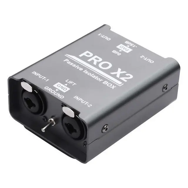 Main image of Pro Passive Stereo Direct Connection Box 2-Channel Audio Isolator, Audio Current Sound Eliminator, 6.5 Permo Alloy Isolator, Mixing Console, live Broadcast