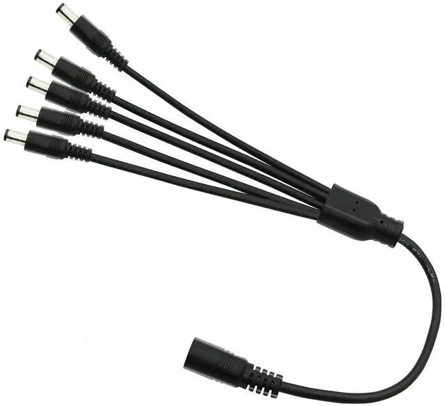 Main image of DC 5.5mm x 2.1mm Splitter Cable, 1 Female to 5 Male DC Splitter Adapter 12V DC Power Extension Cable for LED Strip Light, CCTV Security Camera 0.7m (1 to 5 Way)