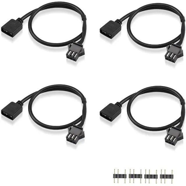 Main image of RGB Extension Cable, 3-pin to SM 3Pin Female ARGB Connector Adapter Cable,5V 3-Pin Addressable RGB Extension Cable, for RGB Fan,PC LED Strip (0.98FT)