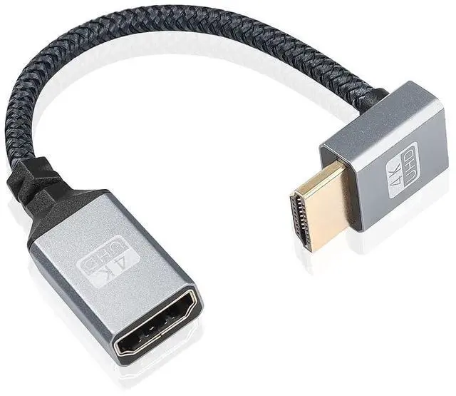 Main image of 4K HDMI Extension Cable 90 Up Angled Degree HDMI Male to Female Extension Cable 4K @60HZ HDMI Short Cable for HDTV,Blu-ray Player,Projector,Monitor,Home Theater,etcUp Angle