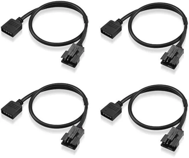 Main image of 4 Pin RGB Extension Cable 12v 4 PIN to SM 4Pin Male ARGB Connector Adapter Cable for Computer Fan, Motherboard,LED Strip (0.98 FT,4 pcs)