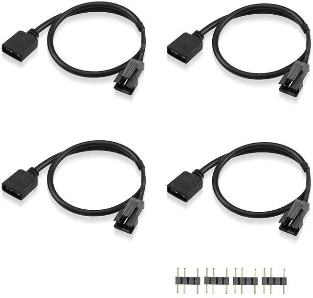Main image of RGB Extension Cable, 3-Pin to SM 3Pin Male ARGB Connector Adapter, 5V Addressable Extension Cable for Fan, PC LED Strip 0.98FT