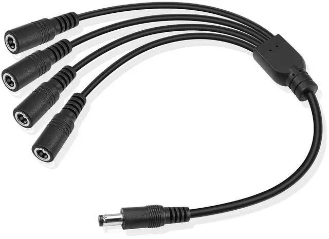 Main image of DC Power Y Splitter Cable1 Male to 4 Female DC5.5mm X 2.1mm Splitter Cable Adapter for CCTV Surveillance Cameras, Routers,DVR,and LED(1 to 4 Way)