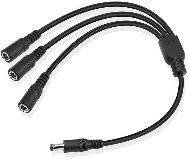 Main image of DC Power Y Splitter Cable1 Male to 3 Female DC5.5mm X 2.1mm Splitter Cable Adapter for CCTV Surveillance Cameras, Routers,DVR,and LED(1 to 3 Way)