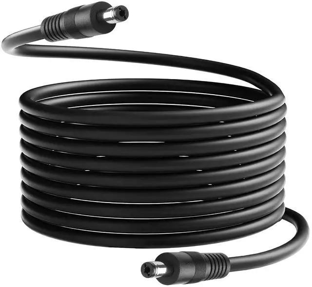Main image of DC 5.5x2.1mm Male to Male,16FT 18AWG DC Extension Cable 5.5MM x 2.1MM Male to Male Plug Power Adapter Cable for LED, CCTV, Car, Monitors,etc-5m