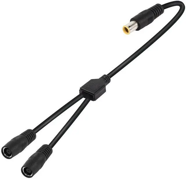 Main image of DC7909 Y Splitter Adapter Cable 14AWG DC 8mm 1 Male to 2 Female Power Cord for Portable Power Station, Solar Panel, Solar Power Bank,etc(60CM 2FT) Black