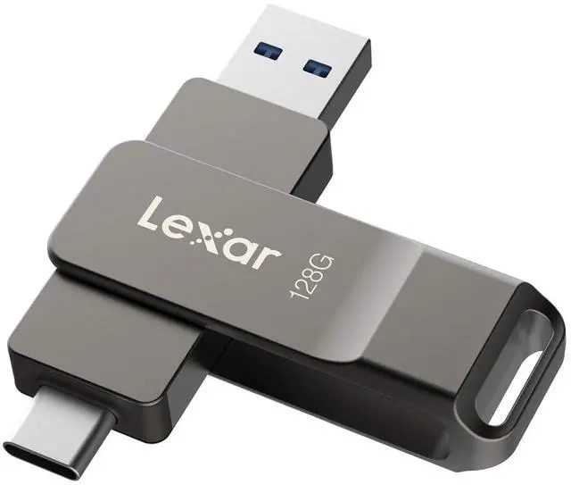 Main image of D40E 128GB Dual USB 3.2 Gen 1 Type-C Jump Drive, USB-C Flash Metal Housing Swivel Design Thumb Drive(Titanium Grey)