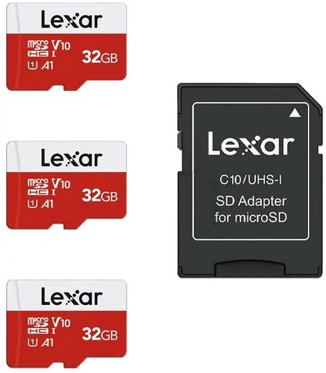 Main image of 32GB Micro SD Card 3 Pack, microSDHC UHS-I Flash Memory Card with Adapter - Up to 100MB/s, U1, Class10, V10, A1, High Speed TF Card (3 microSD Cards + 1 Adapter)
