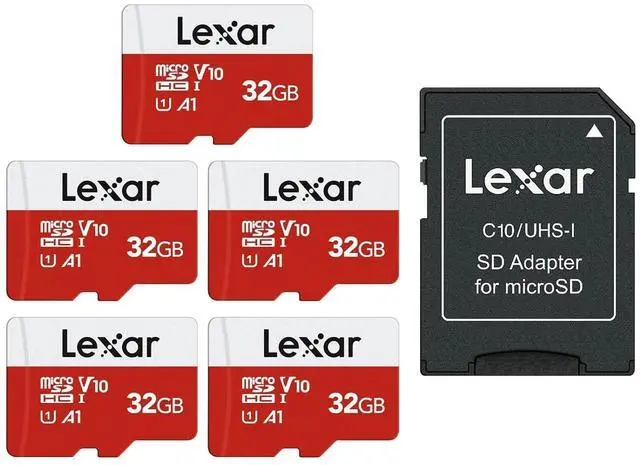 Main image of E-Series 32GB Micro SD Card 5 Pack, microSDHC UHS-I Flash Memory Card with Adapter, 100MB/s, C10, U1, A1, V10, Full HD, High Speed TF Card