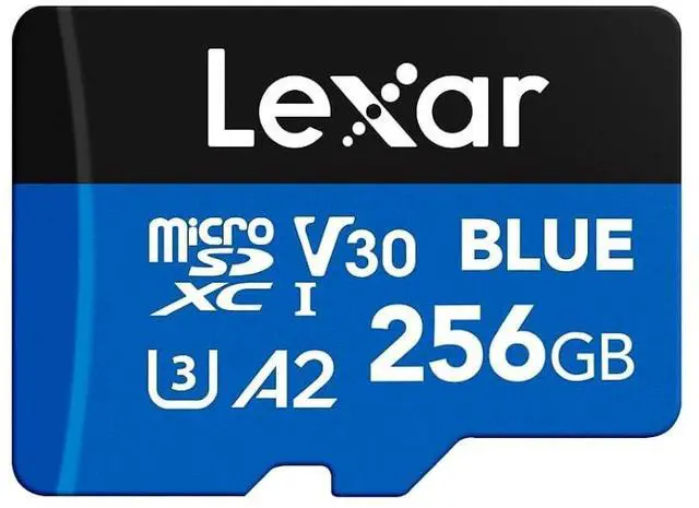 Main image of 256GB Blue Micro SD Card Up to 160MB/s, microSDXC UHS-I Memory Card with SD Adapter, C10, U3, A2, V30, Full HD, 4K UHD, High Speed TF Card