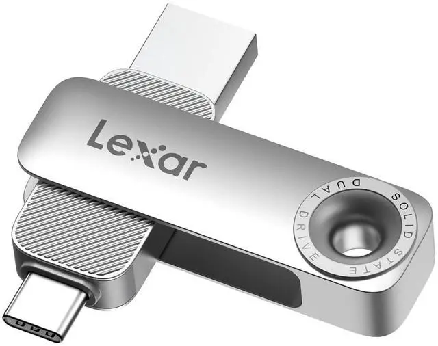 Main image of D50E 128GB Solid State Dual Drive, USB Flash Drive Up to 400MB/s Read, 360MB/s Write High-Performance, USB-C & USB-A Port, Metal Housing Swivel Design, Compatible with iPhone 17, Android, PC