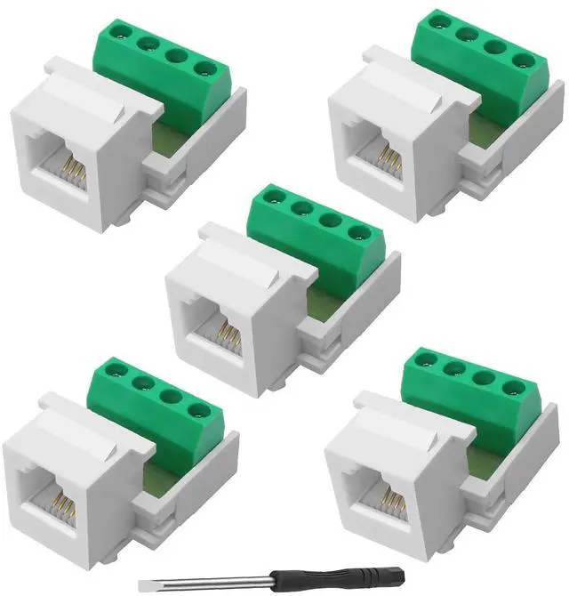 Main image of CAT3 Telephone Module RJ11 6P4C Female to 4Pin Solderless Screw Terminal Adapter Telephone Module RJ11 CAT3 Voice Jack Phone Line Connector - 5PCS