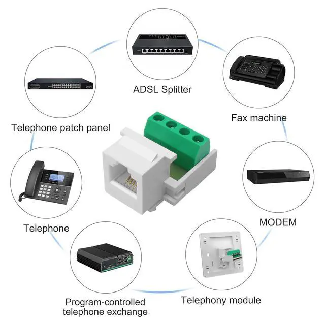 Alt view image 7 of 7 - CAT3 Telephone Module RJ11 6P4C Female to 4Pin Solderless Screw Terminal Adapter Telephone Module RJ11 CAT3 Voice Jack Phone Line Connector - 5PCS