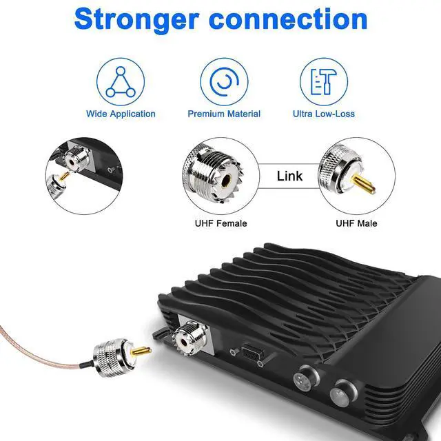 Alt view image 5 of 7 - UHF Female to Dual UHF Male Splitter Cable SO239 to PL-259 Extension Cord RG316 CoaxialCable for HAM CB Radio Antenna-15CM/5.9INCH
