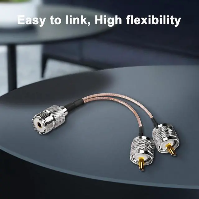 Alt view image 6 of 7 - UHF Female to Dual UHF Male Splitter Cable SO239 to PL-259 Extension Cord RG316 CoaxialCable for HAM CB Radio Antenna-15CM/5.9INCH