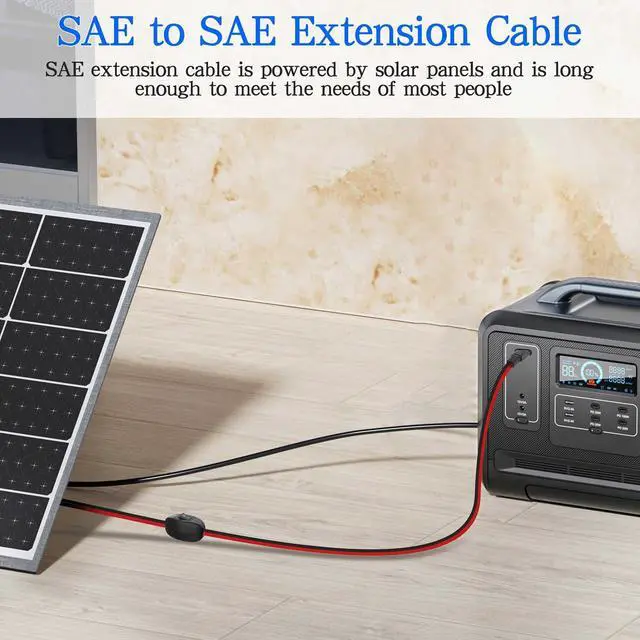 Alt view image 5 of 7 - SAE Extension Cable with ON/Off Switch 14AWG Solar Power Cable Wire Harness Quick Connect Wire 12V-24V SAE Connector for Solar Panel RV Motorcycle Camp Trailer - 2.5M/8.2FT