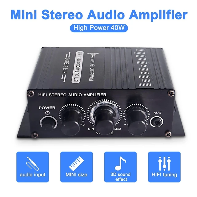 Alt view image 3 of 7 - XMSJSIY 12V HiFi Stereo Audio Amplifier for Car 2 Channel HiFi Bass Audio