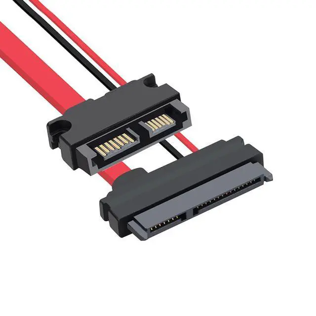 Alt view image 2 of 7 - Slimline SATA 13 to 22 Pin Adapter, 2.5" HDD/SSD/Laptop CD-ROM Connector - 2PCS 30cm