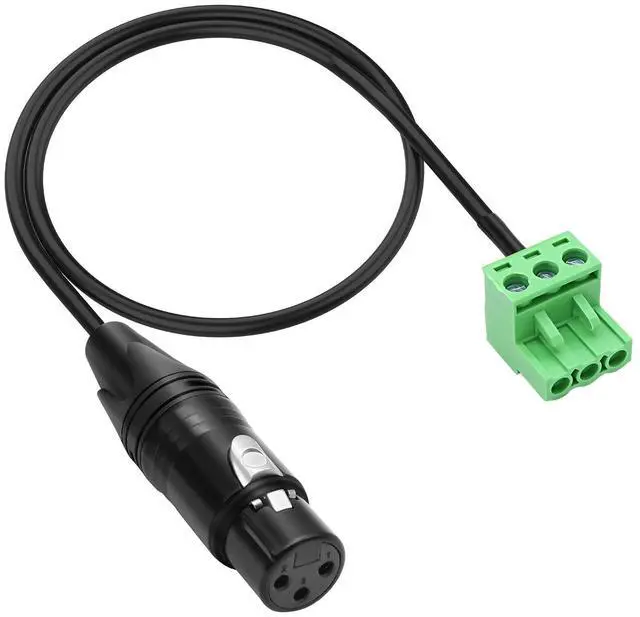 Main image of XLR to 3-pin Phoenix Cable XLR 3P Female to PHX3M NBKF/2EDG-5.08 3pin PCB Screw Terminal Block Adapter Connector Cord for Speakers -0.4M/1.3FT