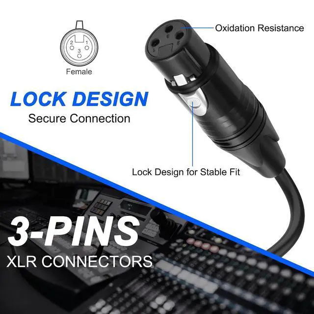 Alt view image 6 of 7 - XLR to 3-pin Phoenix Cable XLR 3P Female to PHX3M NBKF/2EDG-5.08 3pin PCB Screw Terminal Block Adapter Connector Cord for Speakers -0.4M/1.3FT